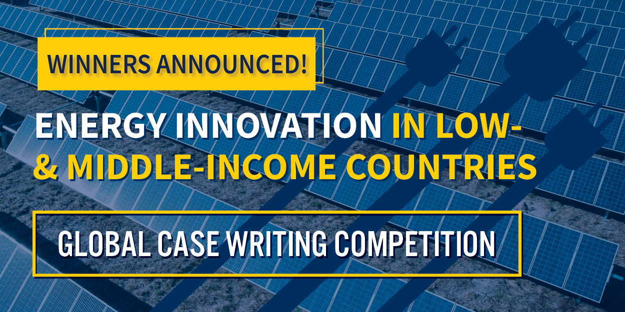 Graphic announcing case competition winners