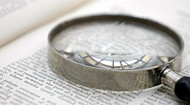 Magnifying glass on page